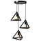 Modern 3 Bulb Triangle Shapes Ceiling Hanging Light Fixture, Black Decorative Chandelier